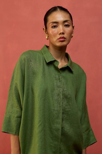 Yoko Forever Linen Shirt - Fern Green
