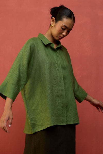 Yoko Forever Linen Shirt - Fern Green