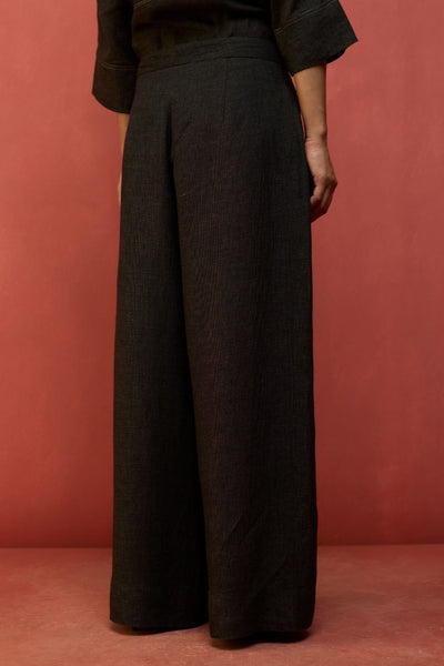 Mekko Pleated Linen Trousers - Charcoal