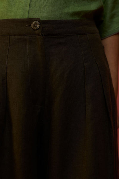 Mekko Pleated Linen Trousers - Charcoal