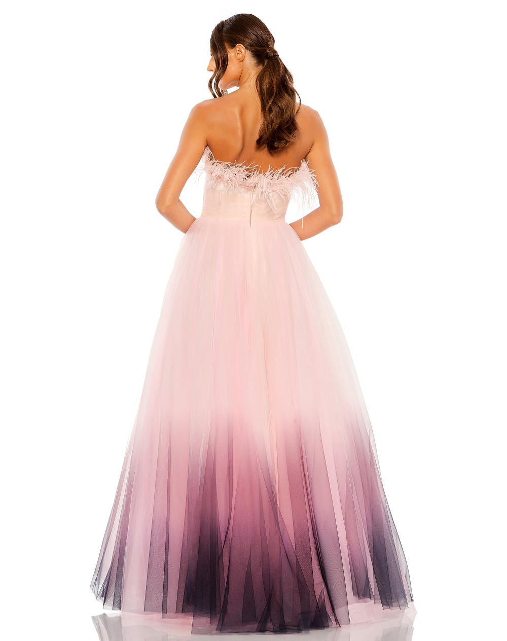MD-20557 Off Shoulder Ombre Gown-Pink