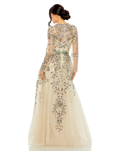 MD-20580 Flared Gown-Beige