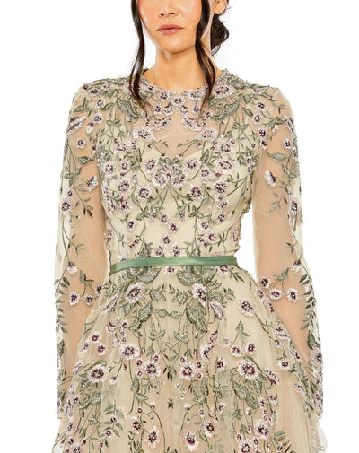 MD-20580 Flared Gown-Beige