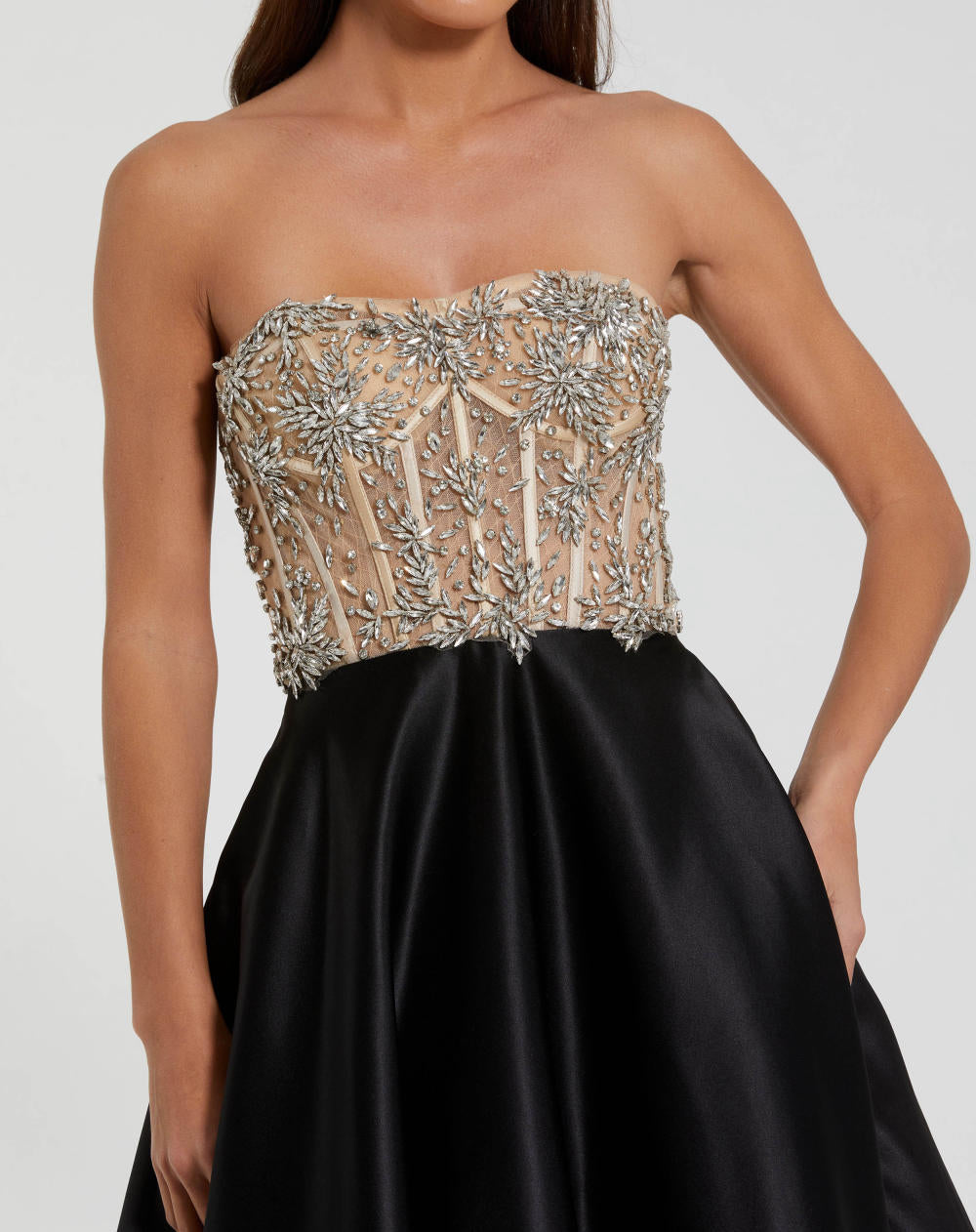 20701-Strapless Embellished Bustier Ball Gown