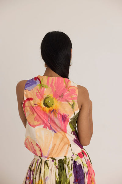 DOLLY WHITE WAISTCOAT & SKIRT SET