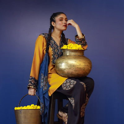 Bariyan Mustard Salwar Kameez
