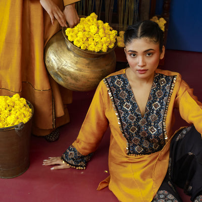 Bariyan Mustard Salwar Kameez