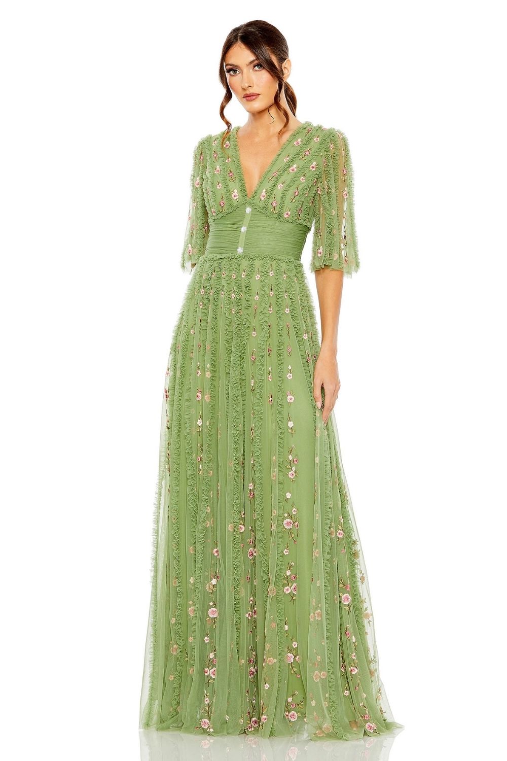 MD-8028 A-Line Dress-Green