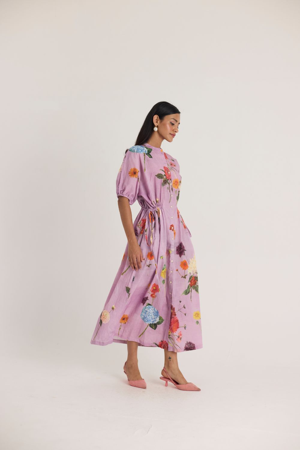 GIGGLE BERRY LILAC SIDE TIE UP DRESS
