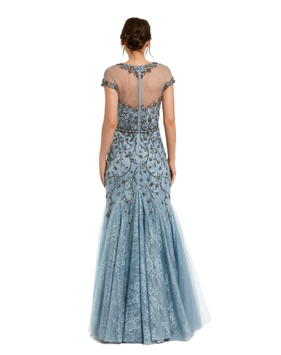 MD-2239 Flared Gown-Blue