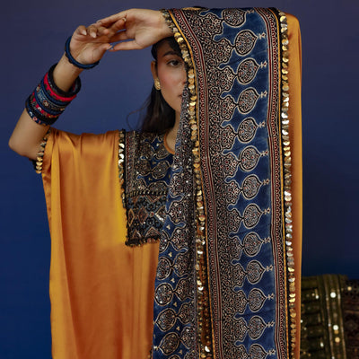 Saron Mustard Kaftan Set