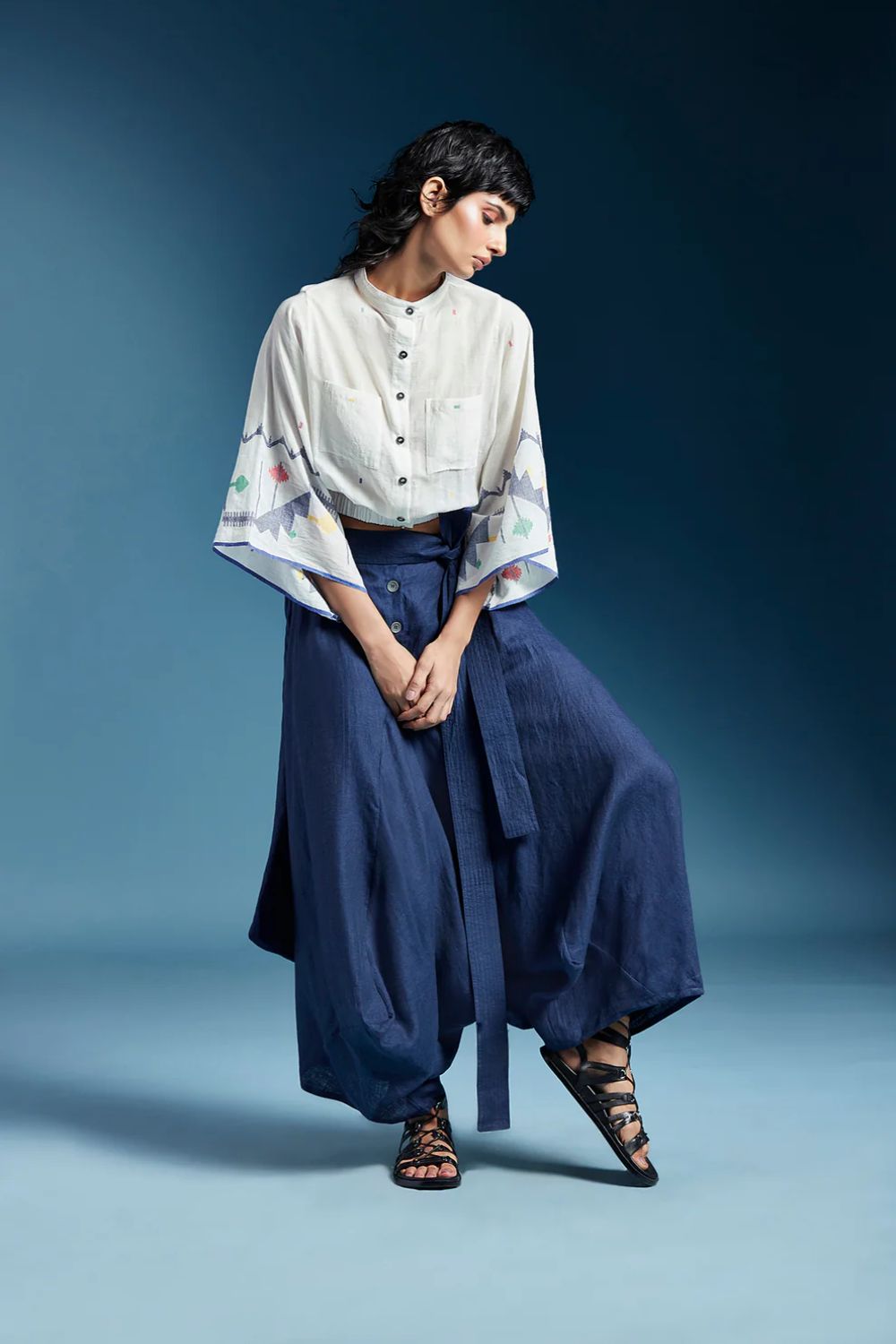 Abir Trousers in Blue-Midnight Blue