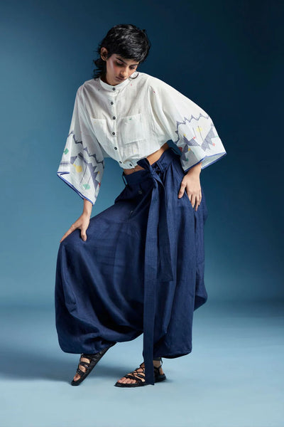 Abir Trousers in Blue-Midnight Blue