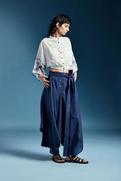 Abir Trousers in Blue-Midnight Blue