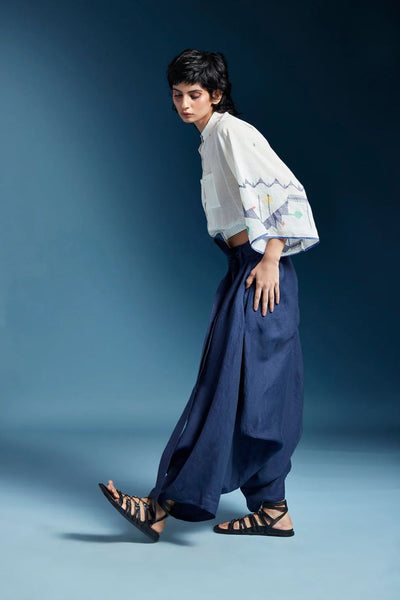 Abir Trousers in Blue-Midnight Blue