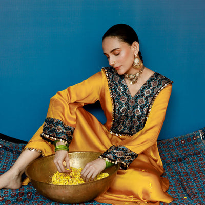 Soni Mustard Kurta Set