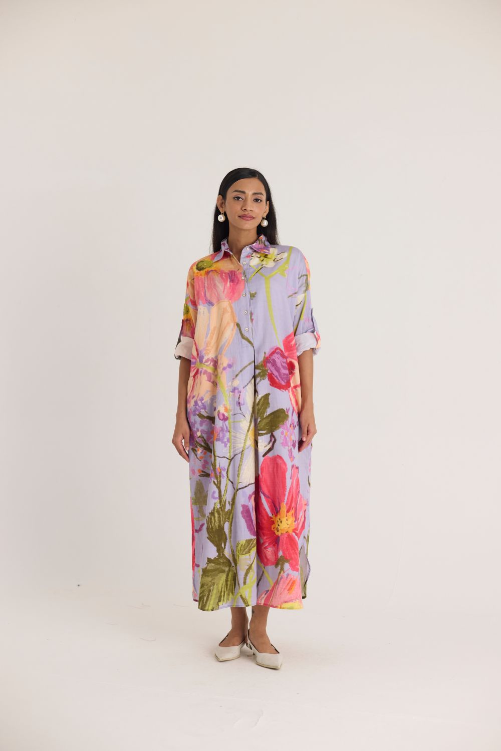 DOLLY PURPLE SHIRT DRESS