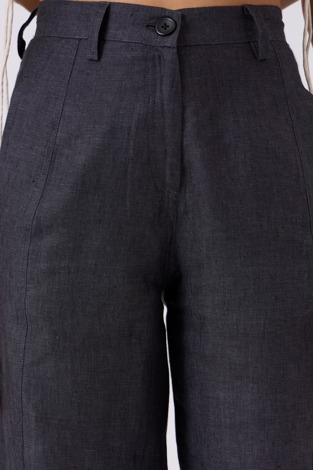 Nex Cropped Charcoal Linen Pants