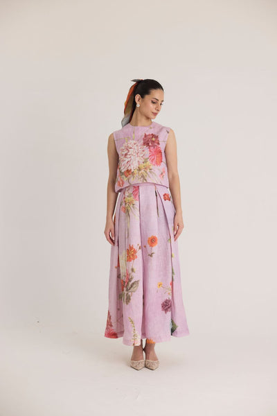 GIGGLE BERRY LINEN TOP & SKIRT SET