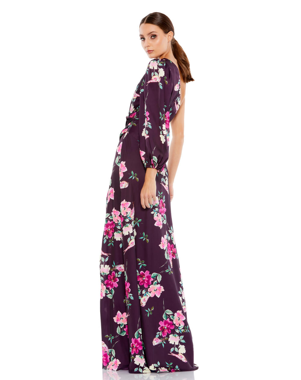 MD-2634 One Shoulder Gown-Purple