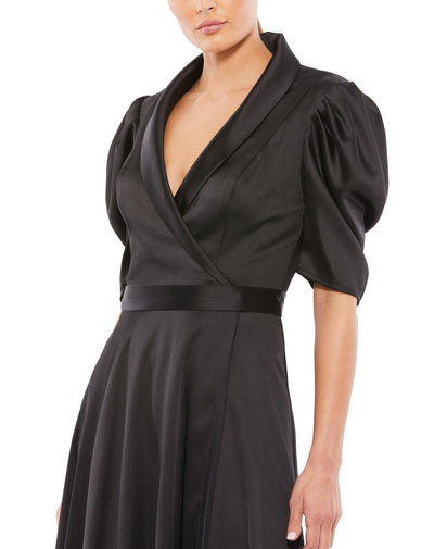 MD-26628 Collared Short Dress-Black