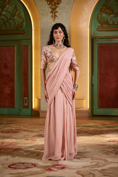 PH-2771 KAIA SAREE SET – LIGHT ROSE