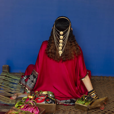 Saron Pink Kaftan Set