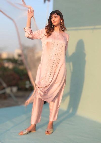 Saba  Pink Kurta Set with Pant and Dupatta-SKCCLSTSC-2