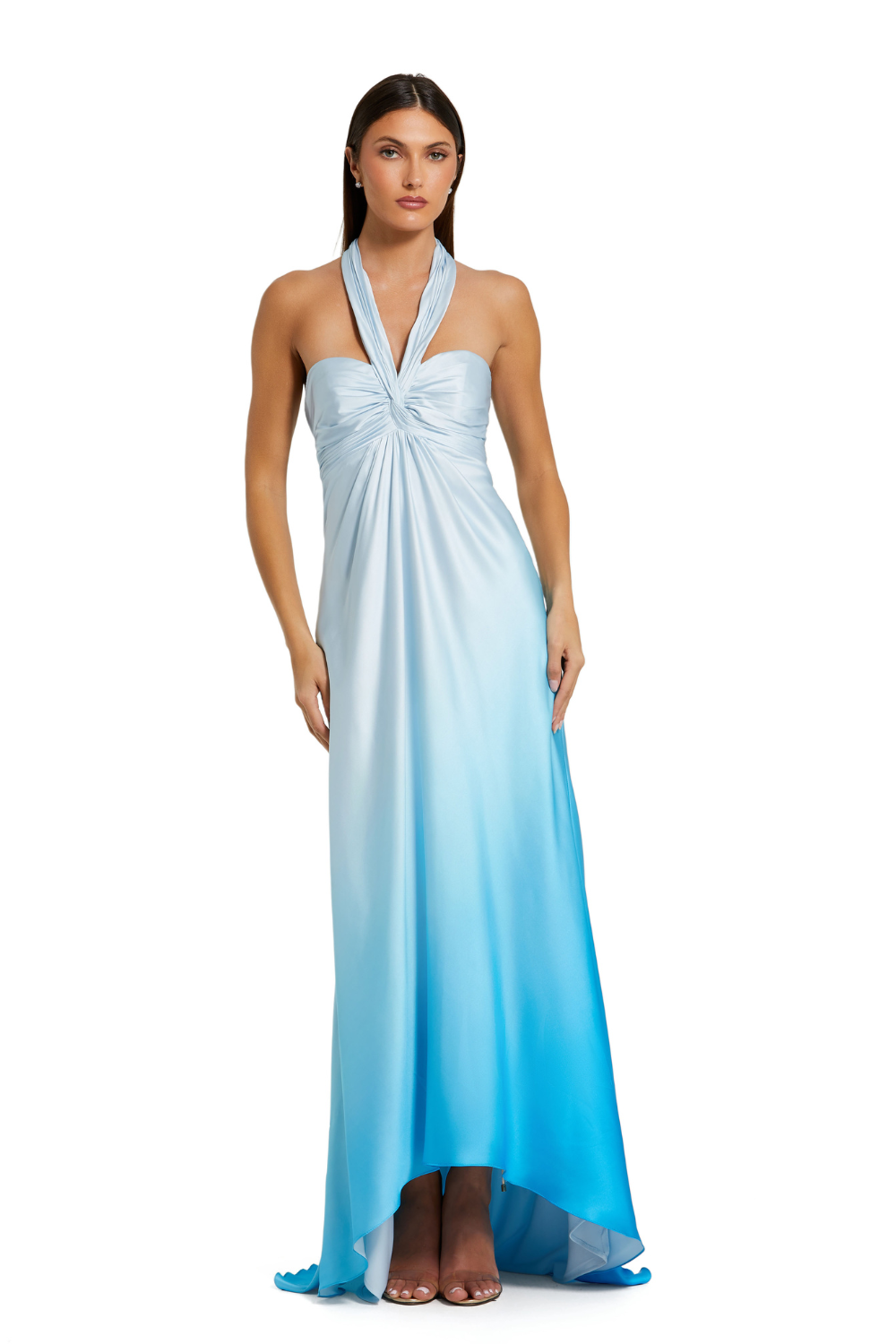 68501-Halter Neck Gown-Blue Ombre