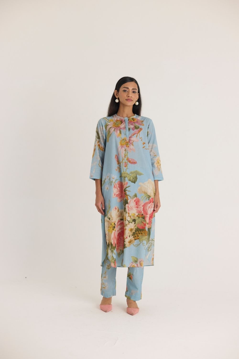 TAFFY LONG COTTON KURTA SET