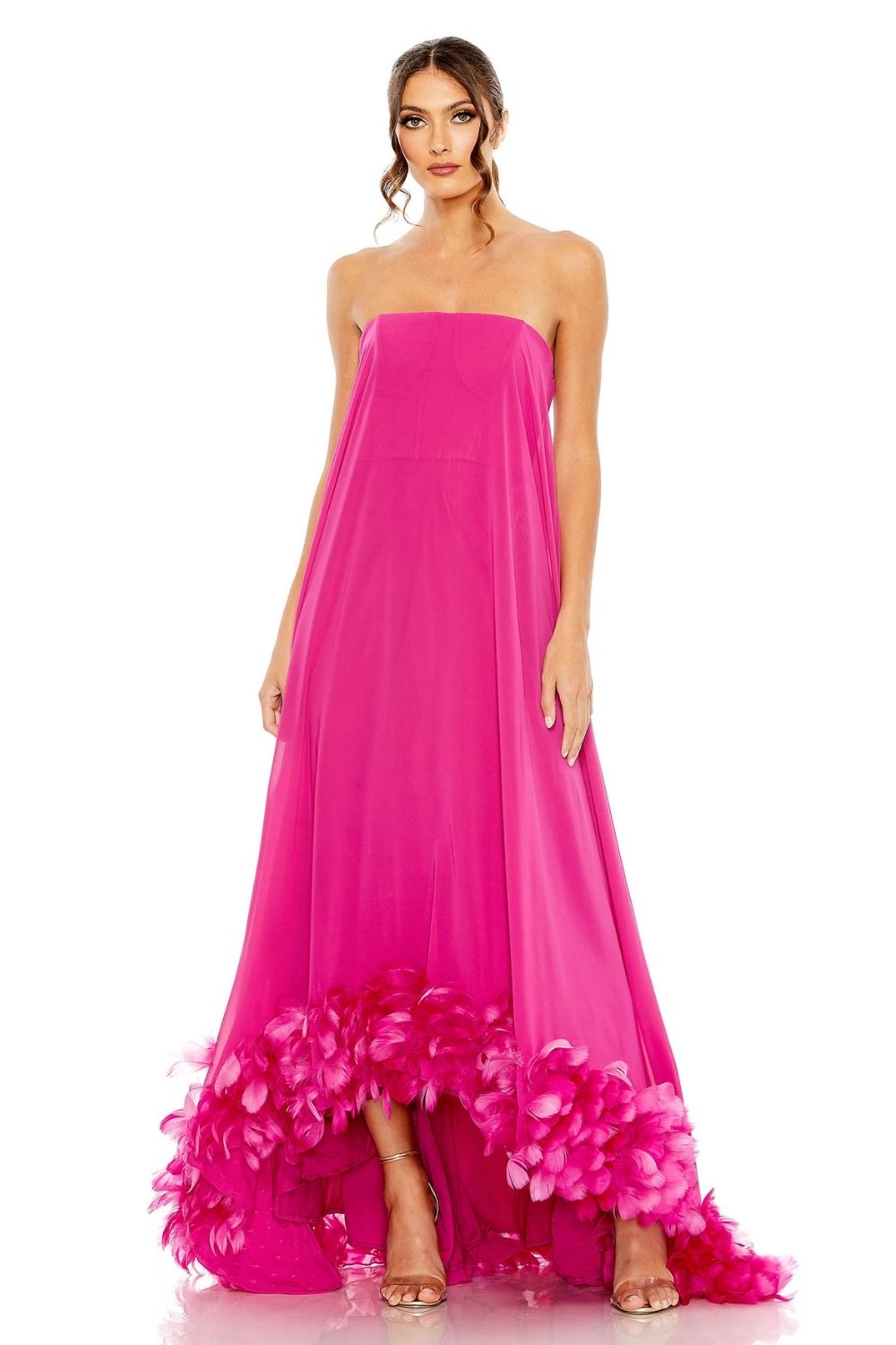 MD-13001 Tube Feathered Dress-Pink