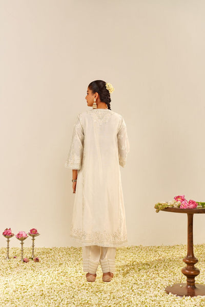 Maziya - Long Chauga With Salwar And Dupatta-Daisy Ivory