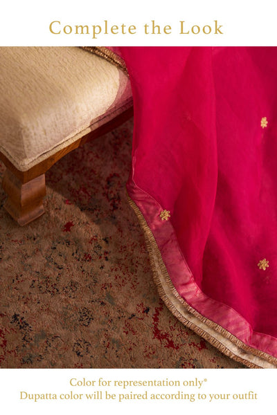 Niyah - Short Chauga With Salwar-Hotpink