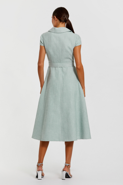 81199-Button Up Midi Dress-Seafoam