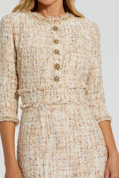 20809-Tweed Midi Dress-Blush