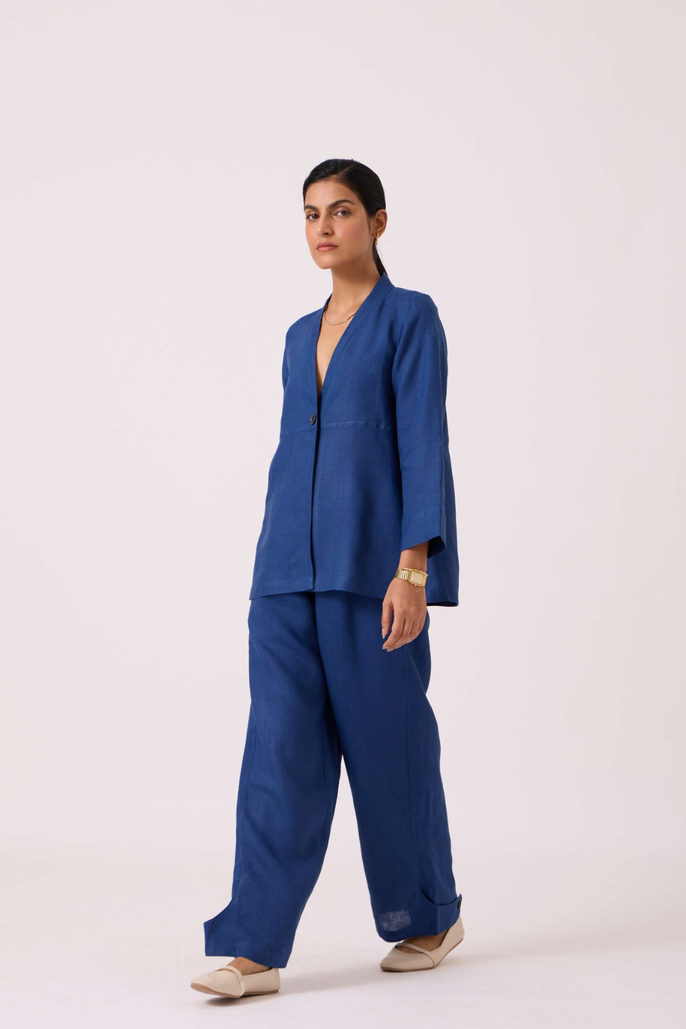 Yasnaya Blue Linen Jacket