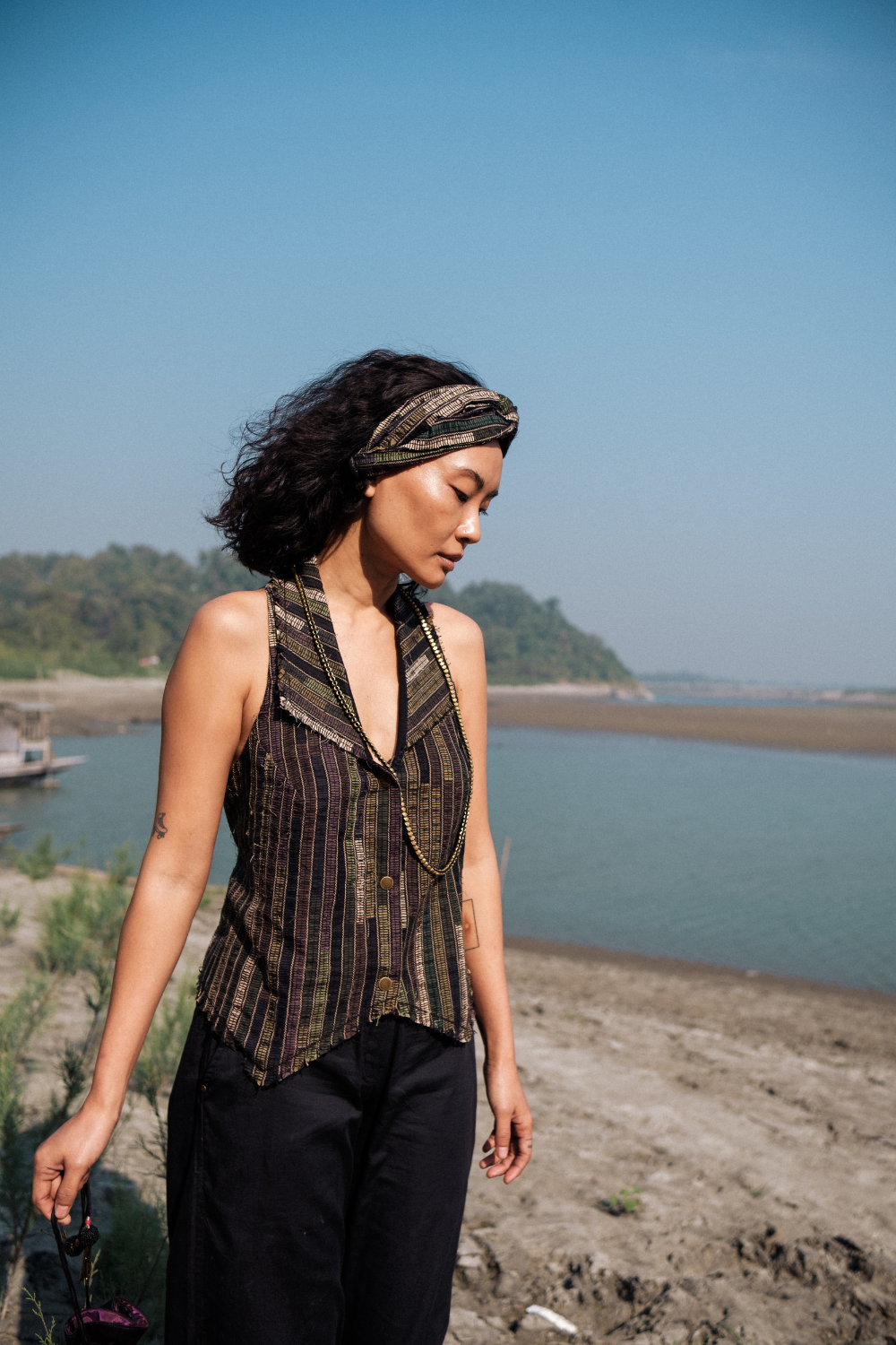 Upcycled Country Vest - Green
