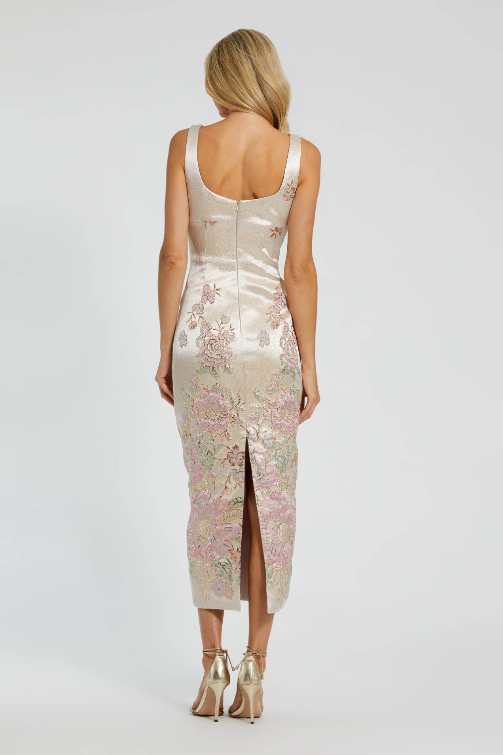20725-Brocade Midi Dress-Multi