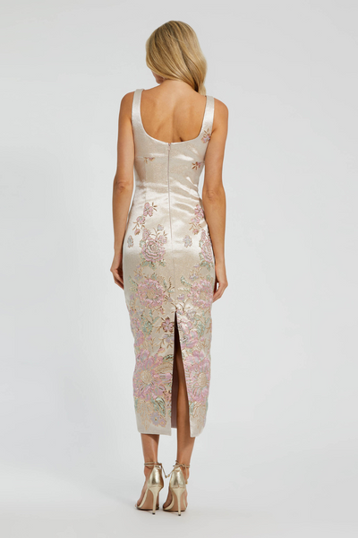 20725-Brocade Midi Dress-Multi