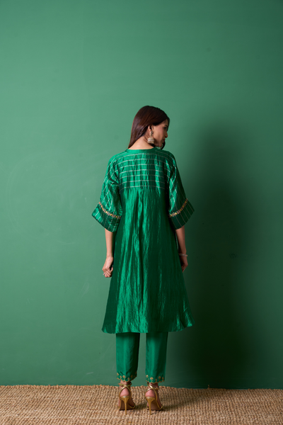 Radiance Kurta Set - Emerald with Dupatta