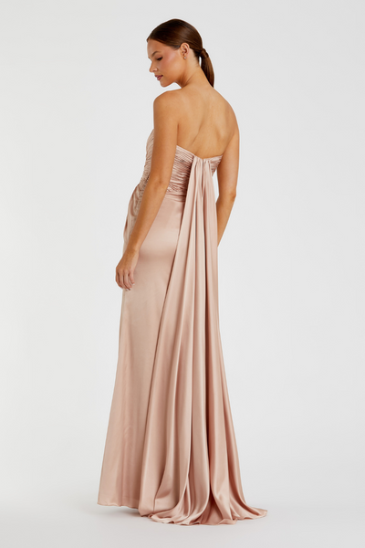 68837-Charmeuse Wrap Gown-Oyster