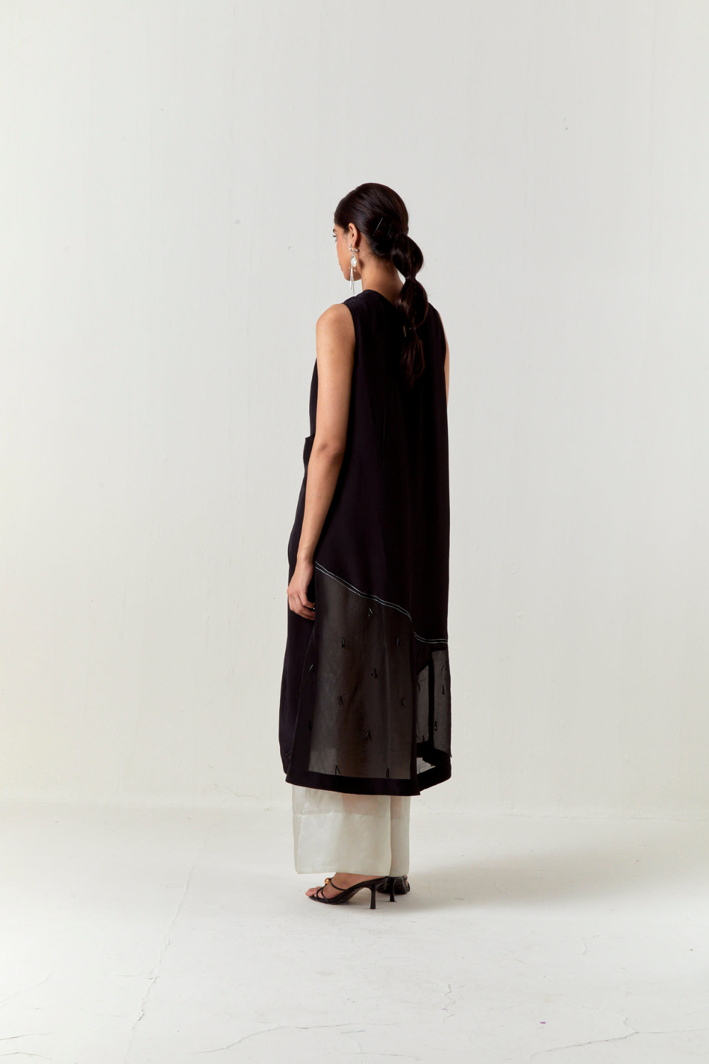 ASYMMETRIC TUNIC CO-ORD-BLACK