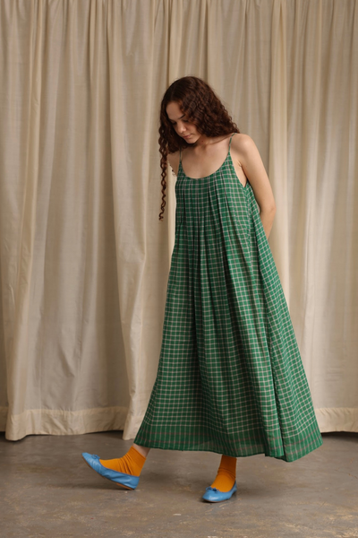 Kyra Dress - Green Checks
