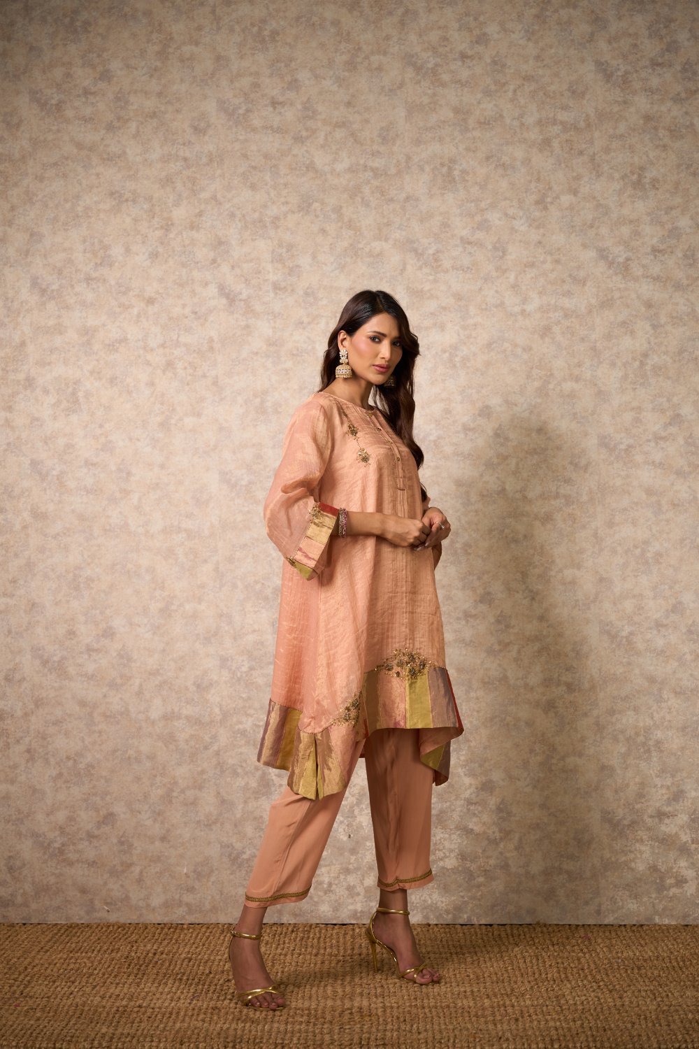 Zing Kurta Set - Peach