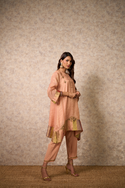 Zing Kurta Set - Peach