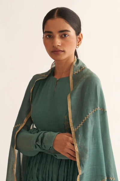 TEAL GREEN BEL DUPATTA