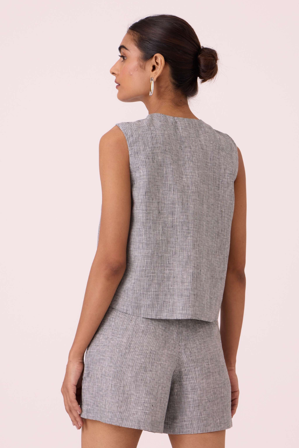 Wotton Houndstooth Linen Top