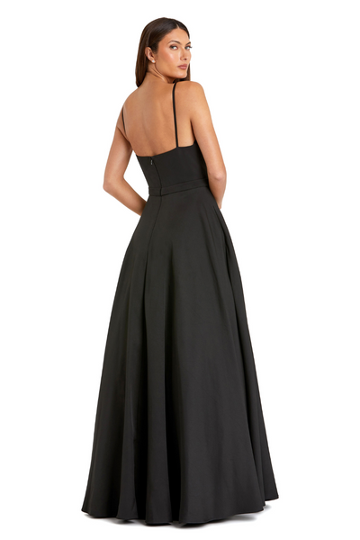 48855-V-Neck Ballgown-Black