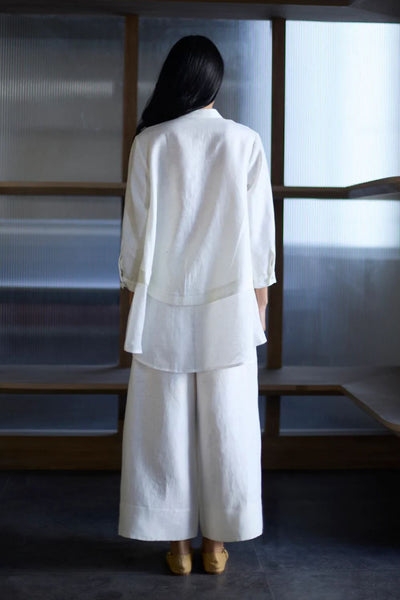 Anaya Linen A-Line Shirt - Ivory