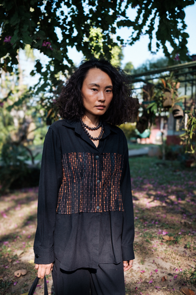 Upcycled Handwoven Hunza Shirt - Black Copper